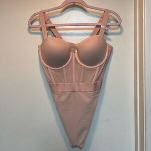 DKNY corset style thong bodysuit with adjustable straps